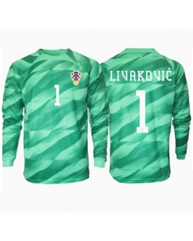 Croazia Dominik Livakovic #1 Portiere Maglia Gara Trasferta Repliche Europei 2024 Maniche Lunghe